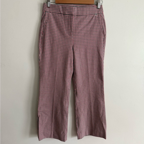 J. Crew Hayden Kickout Cropped Pants Plaid Red White Blue - Picture 2 of 8